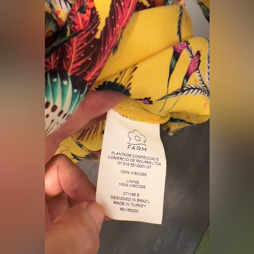 New with tag yellow floral dress by Farm Rio from Anthropologie size M - Picture 8 of 12